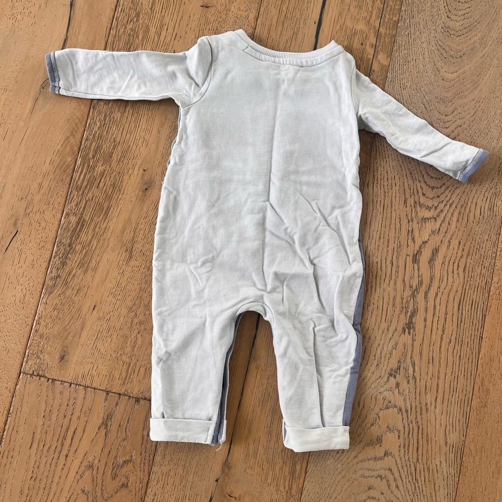 Burt's Bees Baby Boys' 100% Organic Long Sleeve Coverall Blue Block 3-6 month - Picture 5 of 7
